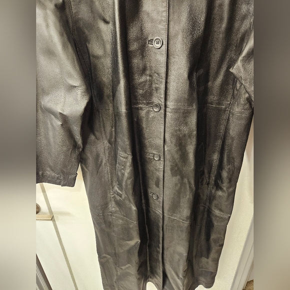 NWOT - Leather Brandon Thomas Black Long Trench Coat - Size 1X - Picture 6 of 9